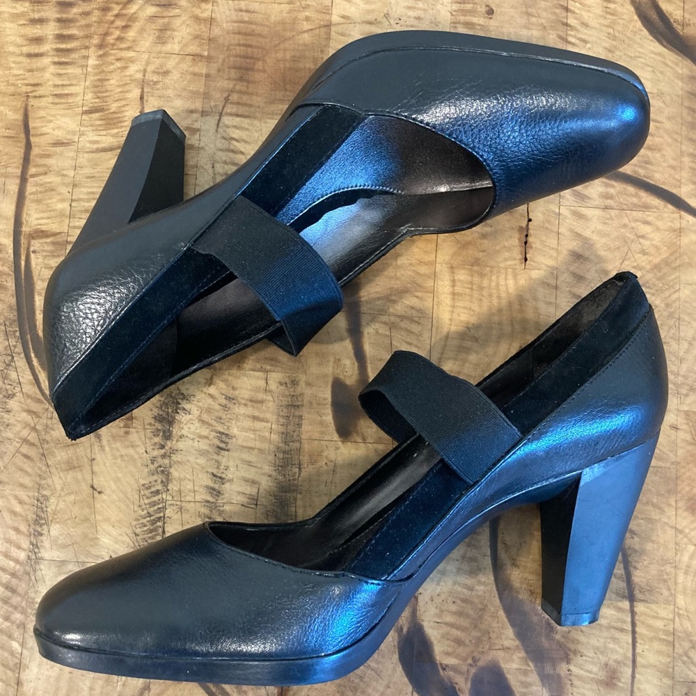 Women’s Black Leather Heels Circa Joan & David Size 7.5 CJ Shana - Picture 11 of 14